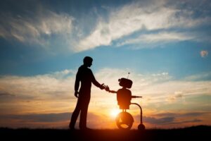 Mobile robots friendship with humans